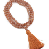 Mala Bead Necklace - Serene Peach Moonstone Culture Spot